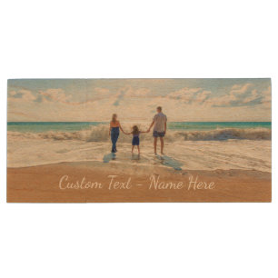 Your Photo Wood Flash Drive with Custom Text
