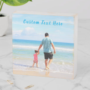 Your Photo Wooden Box Sign Gift with Custom Text