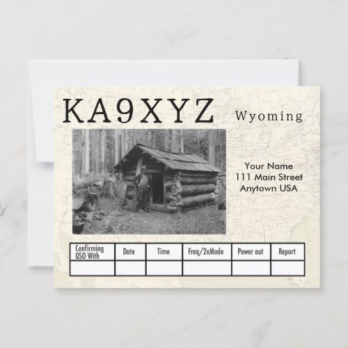 Your Photo Wyoming Shaped Cutout Custom QSL Postcard
