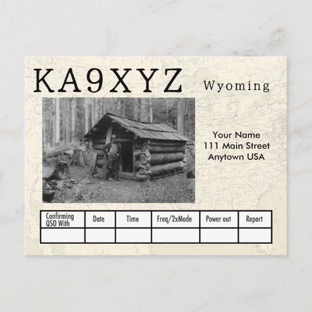 Your Photo Wyoming Shaped Cutout Custom QSL Postcard (Front)