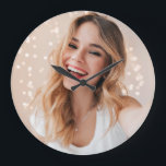 Your photo your face on a personalized large clock<br><div class="desc">Choose this fun template to upload your photo to awesome party decor or birthday gifts! 
Replace the photo with your own for a fun birthday decoration
Feel free to message me if you need help and I'll be happy to help!</div>