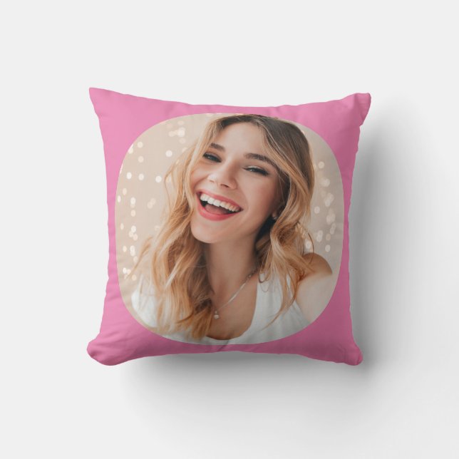 Your photo your face on a personalized throw pillow (Front)