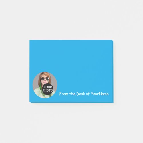 Your Photo Your Message Customize Easily Blue Post_it Notes