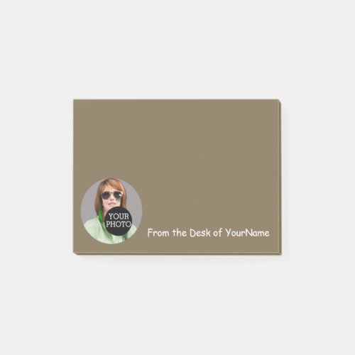 Your Photo Your Message Customize Easily Taupe Post_it Notes