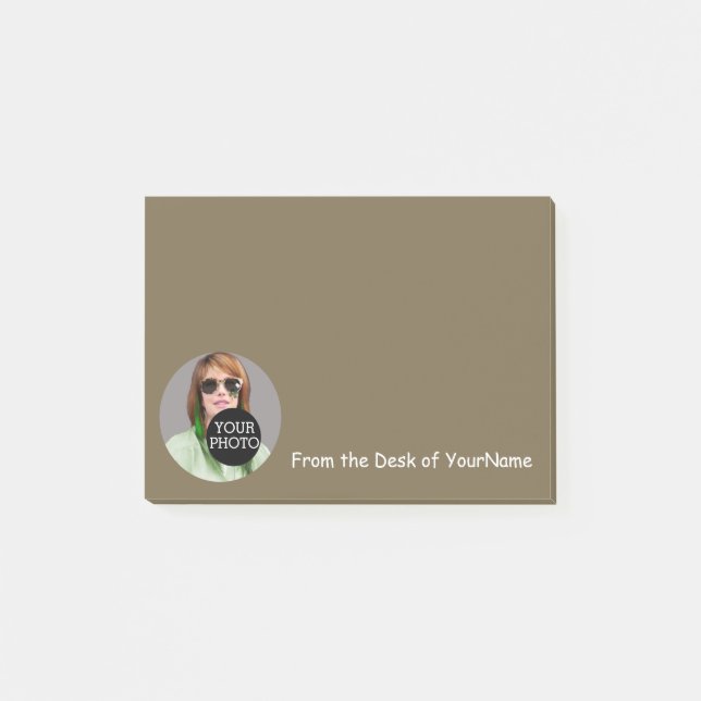 Your Photo Your Message Customize Easily Taupe Post-it Notes (Front)