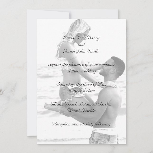 Your Photograph on Wedding Invitations (Front)