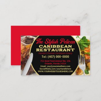 Your Photos Caribbean Restaurant Catering Services Business Card by WhizCreations at Zazzle