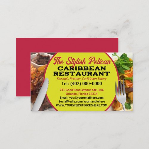 Your Photos Caribbean Restaurant Catering Services Business Card