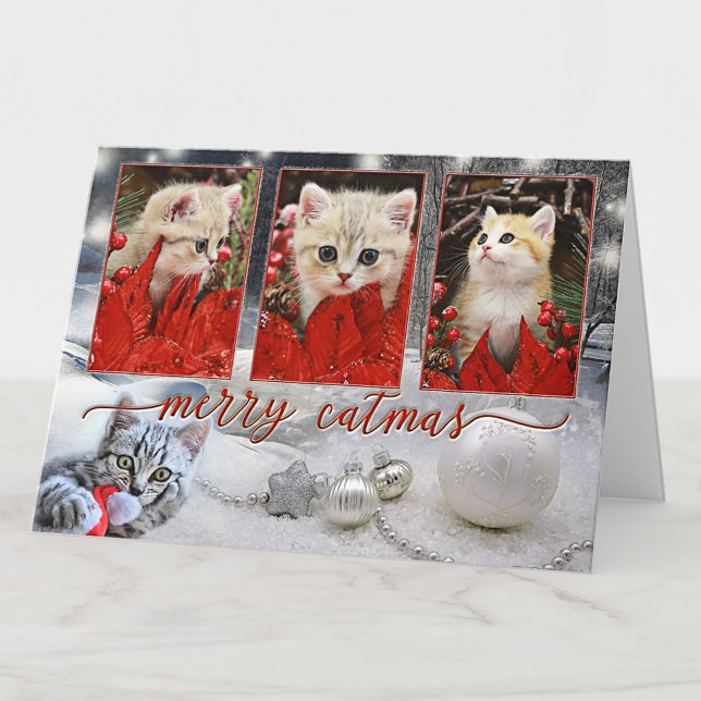 Your Photos Cat Christmas New Year Card (Creator Uploaded)