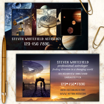 Your Photos Celestial Scifi Astrologer  Business Card by sunnysites at Zazzle