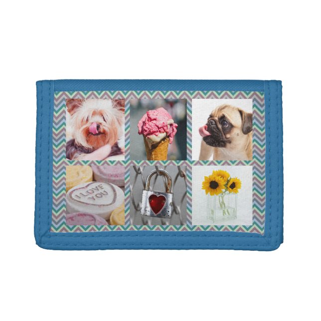 YOUR PHOTOS Chevron Pattern custom wallets (Front)