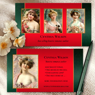 Your Photos Classic Romantic Author Book Cover Business Card