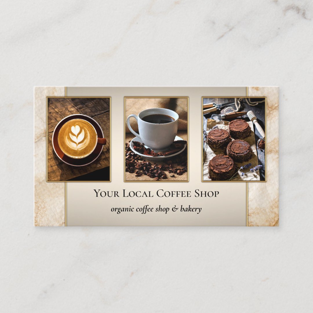 Your Photos Coffee Shop Bakery Business Card | Zazzle