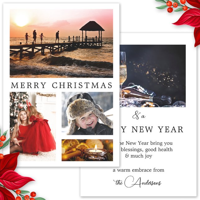Your Photos Collage Christmas Holidays Card (Creator Uploaded)