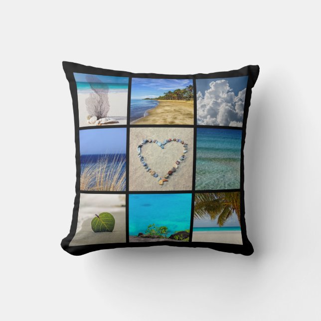 Your Photos Collage Template Throw Pillow (Front)