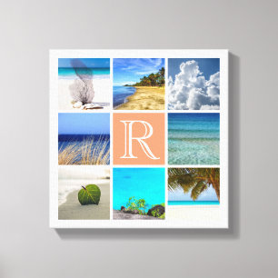 Your Photos Collage Template With Monogram Canvas Print