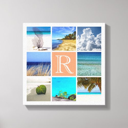 Your Photos Collage Template With Monogram Canvas Print