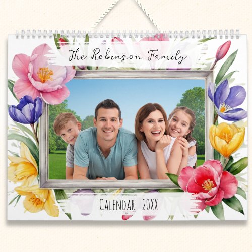 Your Photos Colorful Floral Garden Lovers Family Calendar