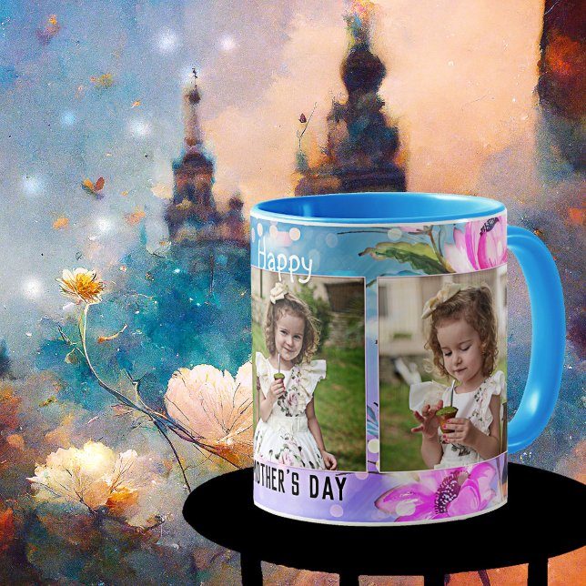 Your Photos Colorful Floral Mother's Day Mug (Creator Uploaded)