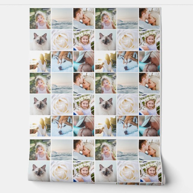 Your Photos Custom Collage Modern Simple Wallpaper (Unrolling)
