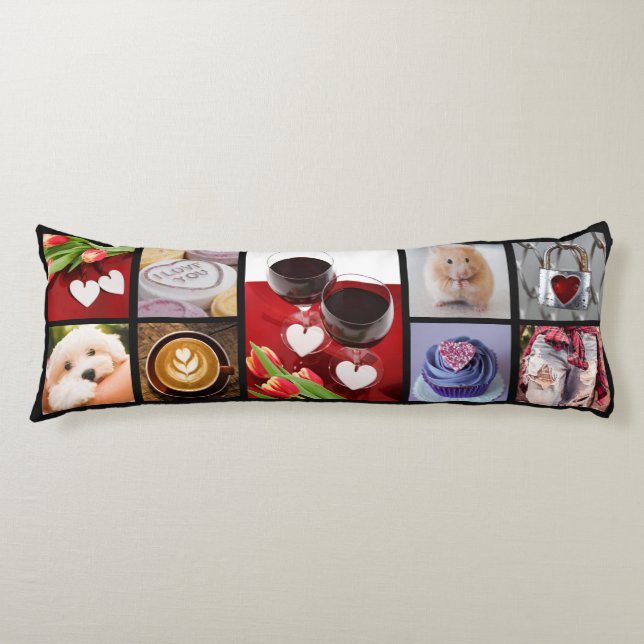 YOUR PHOTOS custom collage template body pillow (Front)