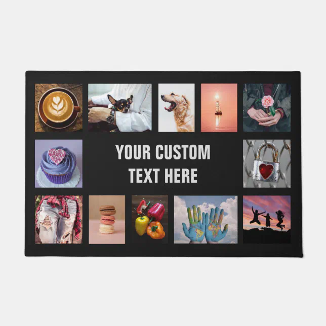 YOUR PHOTOS custom collage template door mats | Zazzle
