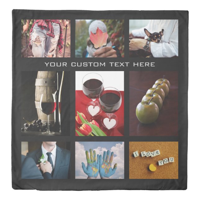 YOUR PHOTOS custom collage template duvet cover (Front)