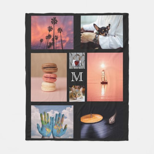YOUR PHOTOS custom collage template fleece blanket