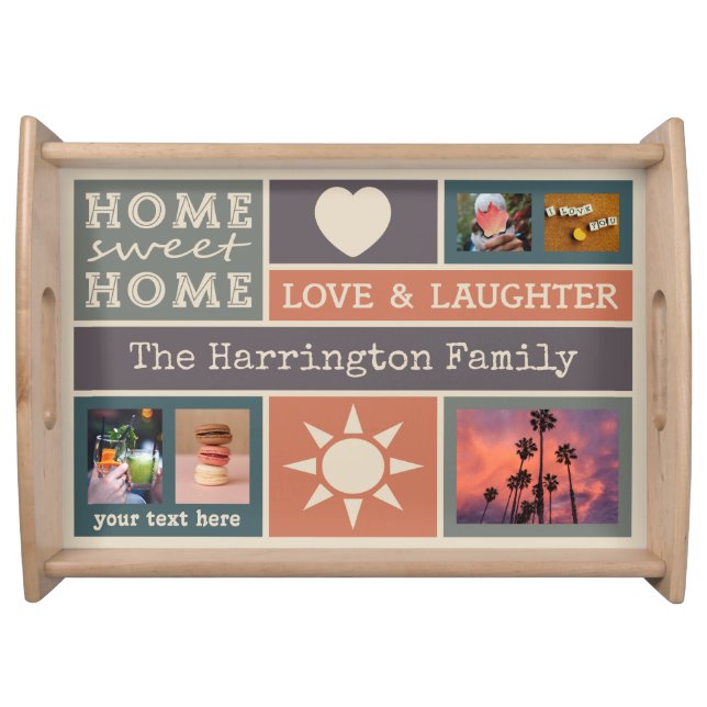 YOUR PHOTOS custom collage template serving tray (Front)