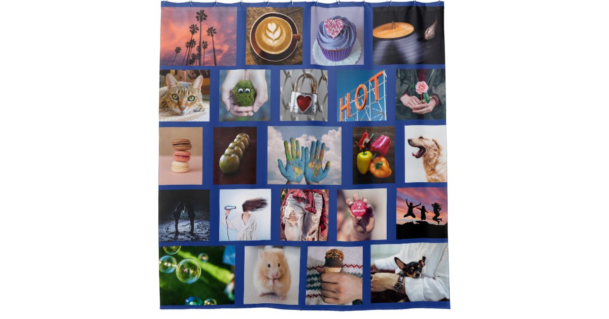 Your Photos Custom Collage Template Shower Curtain Zazzle Com