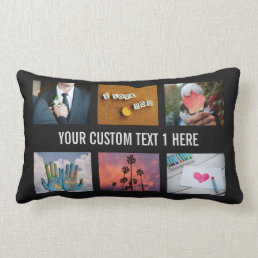 YOUR PHOTOS custom collage template throw pillow