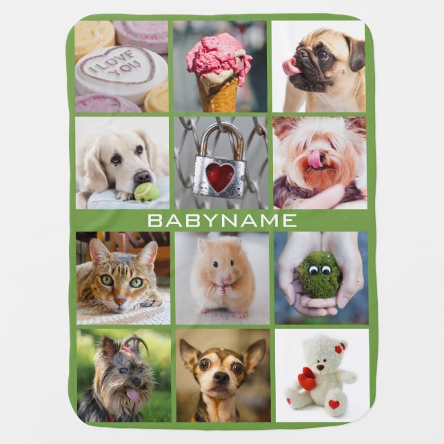 YOUR PHOTOS custom template baby blanket (Front)