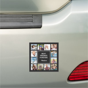 YOUR Photos Custom Text & Color Car Magnet