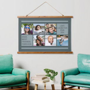 YOUR PHOTOS Custom Text Hanging Tapestry