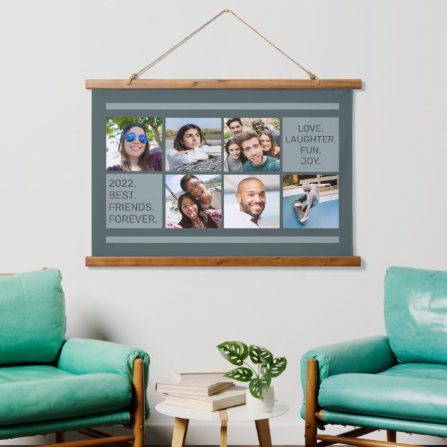 YOUR PHOTOS Custom Text Hanging Tapestry (Living Room)