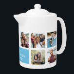 YOUR PHOTOS Custom Text Teapot<br><div class="desc">A personalized gift to a friend,  family member,  coworker...  anyone! Change the text fields and the photos to what you want. See my store for more custom items.</div>