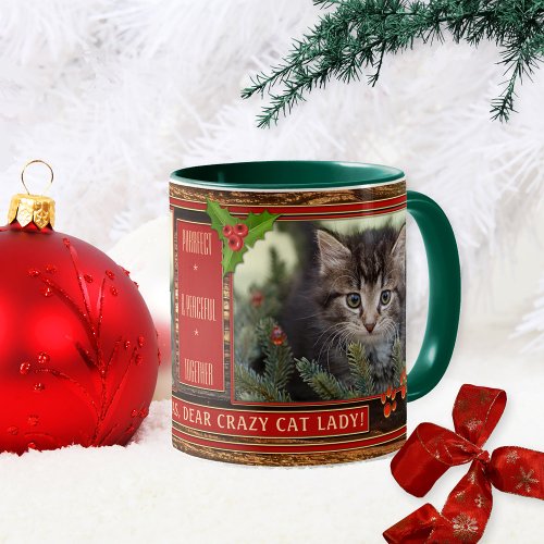 Your Photos Cute Cat Christmas Mug