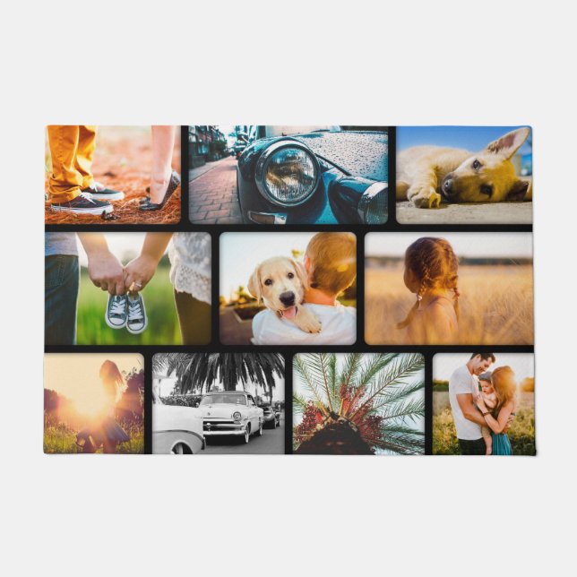 Your Photos Doormat Collage Black (Front)