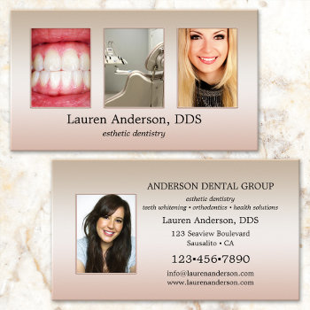 Your Photos Elegant Professional Dentist Business Card by sunnysites at Zazzle