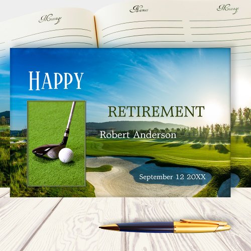 Your Photos Golf Retirement Guest Book