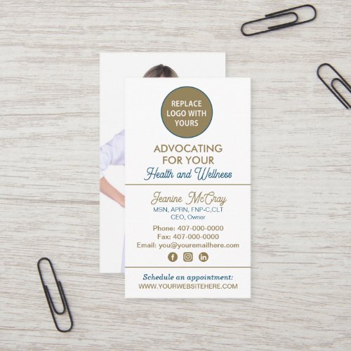Your Photos Health Care Professional Template Business Card