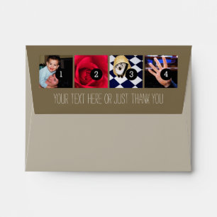 Your Photos Images and Your Greeting Text taupe Envelope