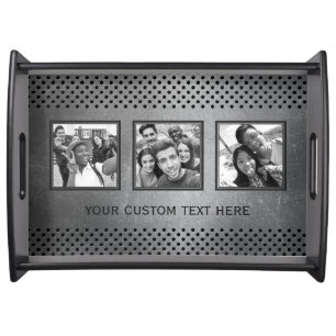 YOUR Photos Metal Look serving tray