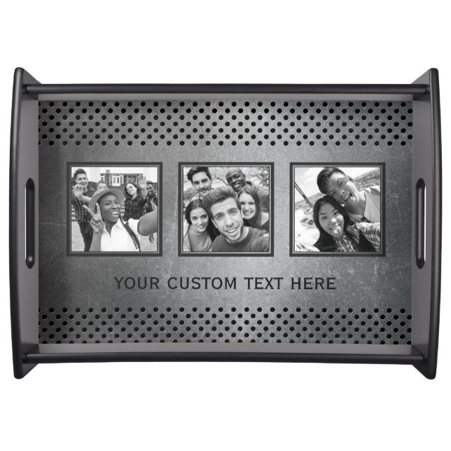 YOUR Photos Metal Look serving tray (Front)