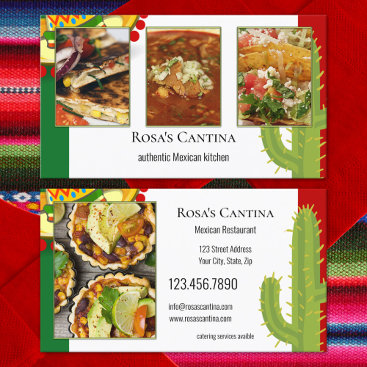 Your Photos Mexican Restaurant Catering Services Business Card