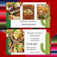 Fun Fiesta Patterned Premium Business Card, For store Restaurants and Cafes