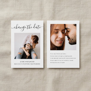 Your photos minimalist change the date wedding invitation