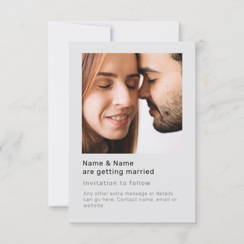 Your photos minimalist save the date card
