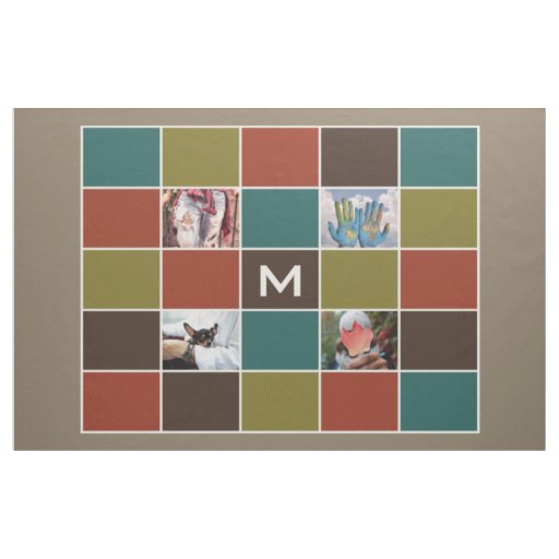 YOUR PHOTOS & MONOGRAM custom fabric