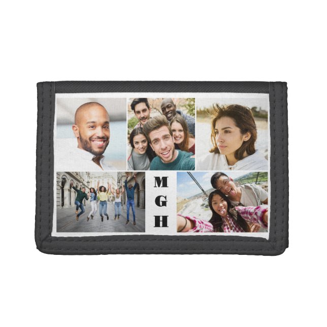 YOUR Photos & Monogram Tri-fold Wallet (Front)